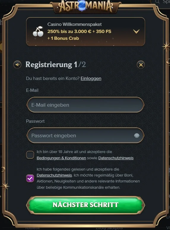 Registrierung und KYC
