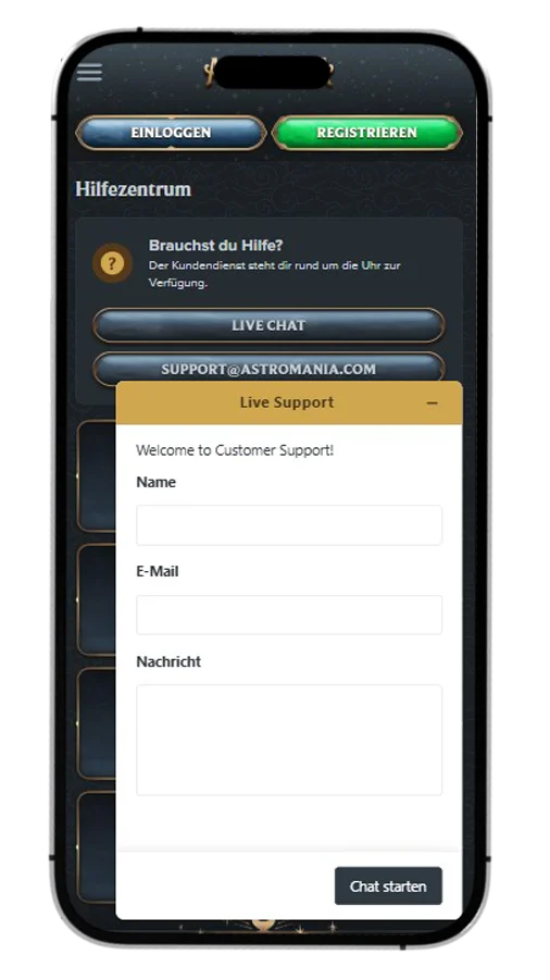 Astromania casino support